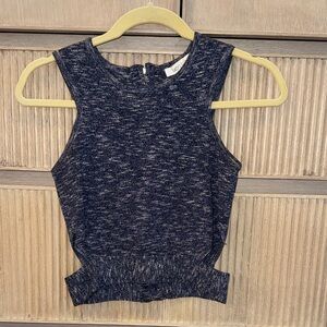 Lucy Paris Navy Sleeveless Crop Top
